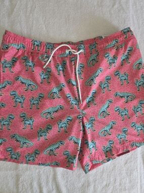 Member's Mark Men's Swim Trunks Size XL Pink Dinosaur Print NWT